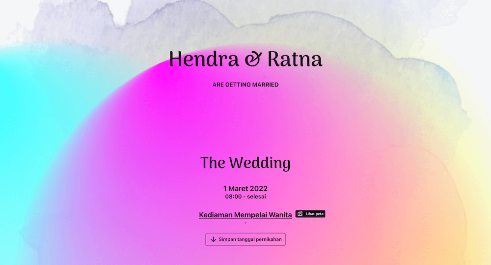 template undangan pernikahan website tema